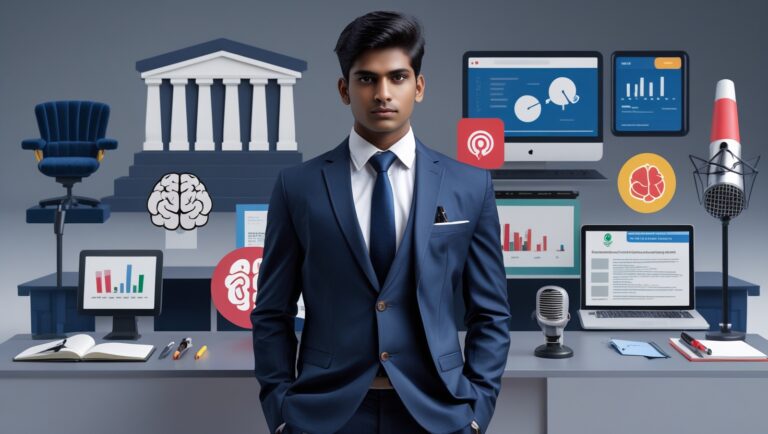 Arts stream student aiming for high salary careers like UPSC, lawyer, psychologist, graphic designer, digital marketer, and foreign language expert